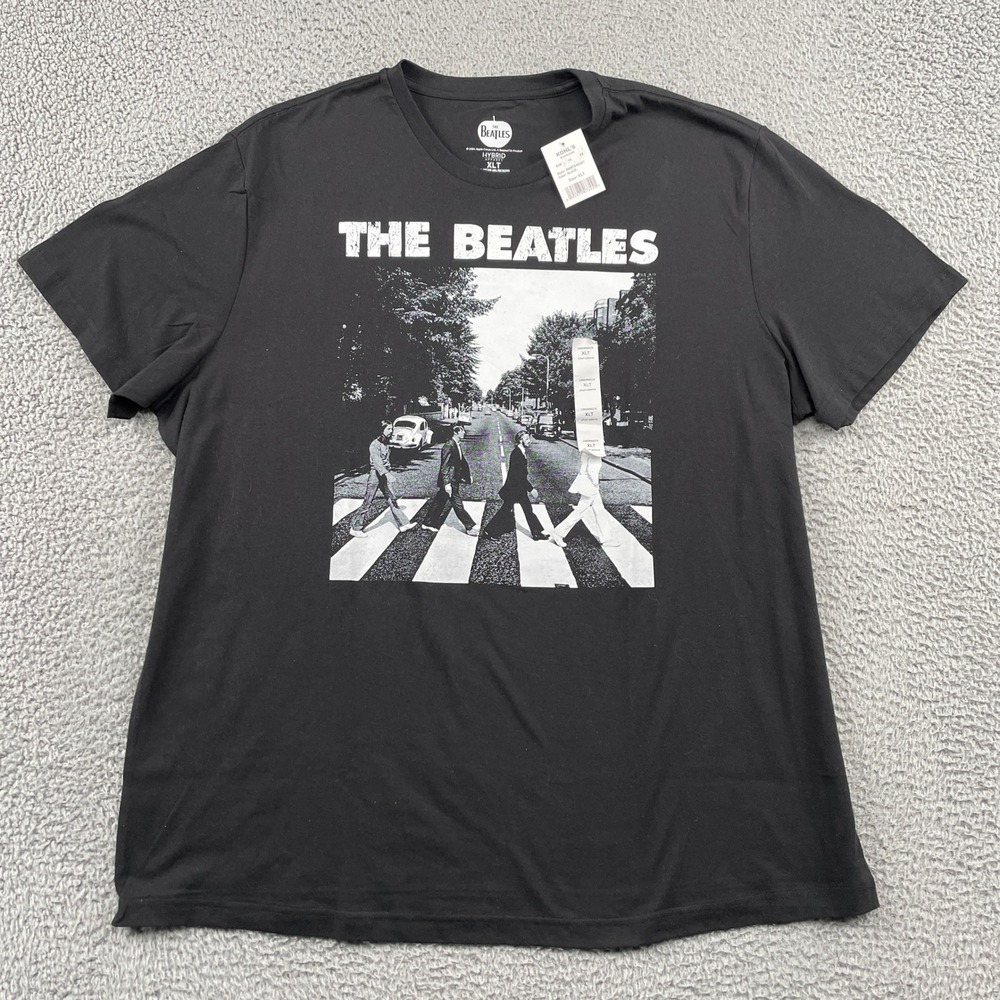 The Beatles T-Shirt Mens XLT Black Abbey Road Graphic Hybrid 2MBT0463BT Cotton